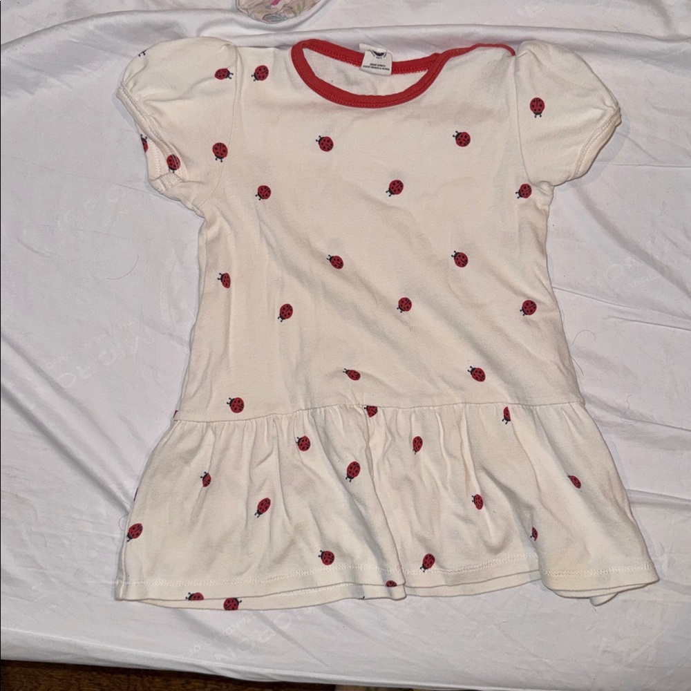 Musli ladybug dress white and red 18-24